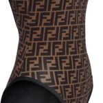 FENDI SWIMSUIT BROWN LYCRA REVERSIBLE SWIMSUIT