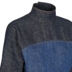 FENDI BLUE TWO-TONE DENIM DRESS