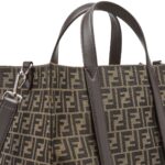 FENDI FF JACQUARD SHOPPER FABRIC BAG