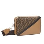 FENDI DIAGONAL CAMERA CASE LEATHER BAG