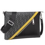 FENDI MESSENGER GRAY FABRIC BAG