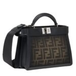 FENDI PEEKABOO ISEEU XCROSS BROWN FF FABRIC BAG