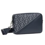 FENDI DIAGONAL CAMERA CASE BLUE FF CANVAS BAG