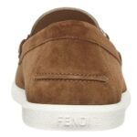 FENDI O LOCK LIGHT SUEDE LOAFERS
