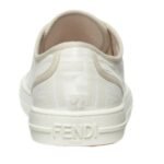 FENDI DOMINO WHITE FABRIC LOW-TOPS