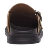 FENDI FEEL SABOTS BROWN FF JACQUARD SANDALS