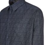 FENDI BLOUSON BLUE FF JACQUARD GO TO JACKET