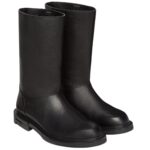 FENDI FRAME BLACK LEATHER BOOTS