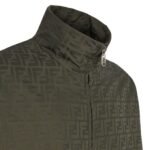 FENDI GREEN FF NYLON BOMBER JACKET