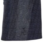 FENDI JACKET BLUE FF LABYRINTH JACQUARD BLAZER