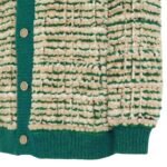 FENDI GREEN LEATHER AND MINK CARDIGAN