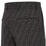 FENDI BERMUDA PANTS IN BROWN FABRIC