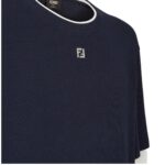 FENDI BLUE COTTON T-SHIRT