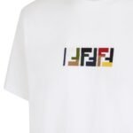 FENDI WHITE COTTON T-SHIRT