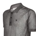 FENDI BLACK AND SILVER METALLIC YARN POLO SHIRT