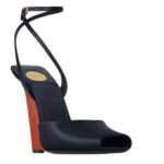 SAINT LAURENT LA SCANDALE WEDGES IN SATIN CREPE