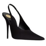 SAINT LAURENT LENTRACTE SLINGBACK PUMPS IN SATIN CREPE