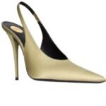 SAINT LAURENT LENTRACTE SLINGBACK PUMPS IN SATIN CREPE
