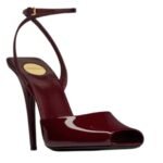 SAINT LAURENT LA SCANDALE SANDALS IN PATENT LEATHER
