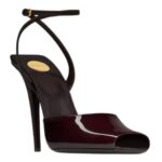 SAINT LAURENT LA SCANDALE SANDALS IN PATENT LEATHER