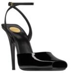 SAINT LAURENT LA SCANDALE SANDALS IN PATENT LEATHER
