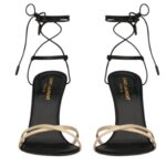 SAINT LAURENT LIZA SANDALS IN SATIN CREPE