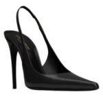 SAINT LAURENT VENDOME SLINGBACK PUMPS IN GLAZED LEATHER
