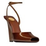 SAINT LAURENT LA SCANDALE WEDGES IN PATENT LEATHER