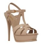SAINT LAURENT TRIBUTE PLATFORM SANDALS IN SMOOTH LEATHER