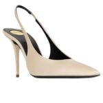 SAINT LAURENT NORMA SLINGBACK PUMPS IN SATIN CREPE
