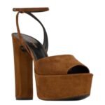 SAINT LAURENT JODIE PLATFORM SANDALS IN SUEDE