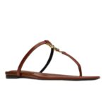 SAINT LAURENT CASSANDRA SLIDES IN SMOOTH LEATHER