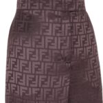 FENDI DARK PURPLE FF SILK PANTS
