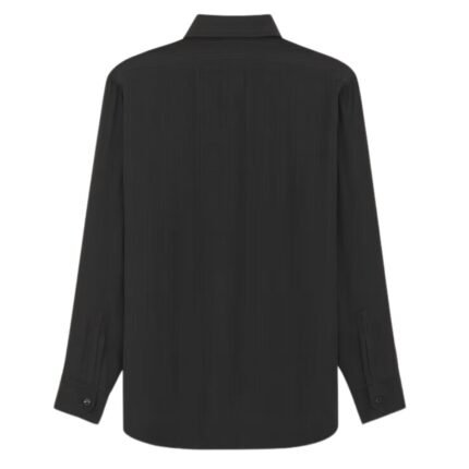 SAINT LAURENT CASSANDRE SHIRT IN MATTE AND SHINY STRIPED SILK