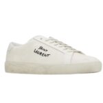 SAINT LAURENT COURT CLASSIC SL/06 EMBROIDERED SNEAKERS IN CANVAS AND LEATHER