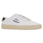 SAINT LAURENT COURT CLASSIC SL/06 EMBROIDERED SNEAKERS IN SMOOTH LEATHER