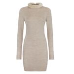 FENDI BEIGE SILK AND WOOL DRESS