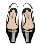 TOM FORD PATENT LEATHER WHITNEY SLINGBACK BALLERINA IVORY