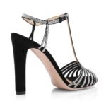 TOM FORD CRYSTAL EMBELLISHED SUEDE LEATHER JERRY SANDAL BLACK