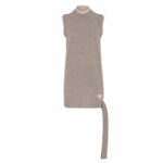 FENDI DOVE GRAY WOOL AND CASHMERE DRESS