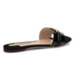TOM FORD PATENT LEATHER WHITNEY SLIDE BLACK