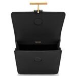 TOM FORD GRAIN LEATHER TARA MINI BAG ON STRAP BLACK