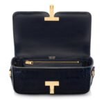 TOM FORD SHINY STAMPED CROCODILE LEATHER WALLIS E W SHOULDER BAG NAVY