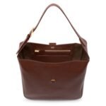 TOM FORD LEATHER MONARCH LARGE HOBO SADDLE BROWN