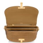 TOM FORD SHINY STAMPED CROCODILE LEATHER WALLIS CROSSBODY BAG LIGHT BEIGE