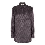 FENDI DARK PURPLE FF SILK SHIRT