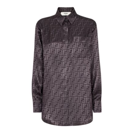 FENDI DARK PURPLE FF SILK SHIRT