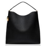 TOM FORD GRAIN LEATHER ALIX LARGE HOBO BLACK