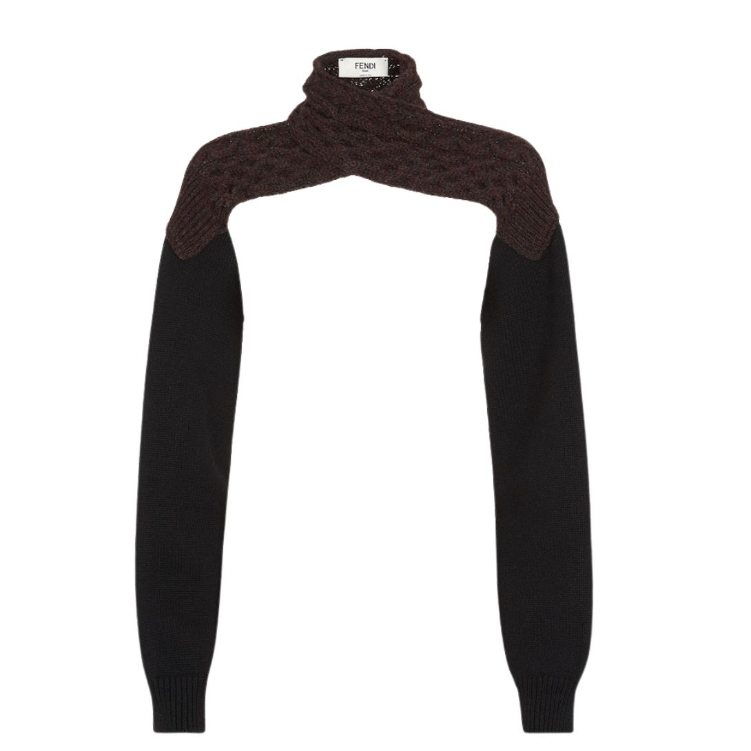 4 FENDI DARK PURPLE WOOL SHRUG