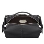 FENDI SELLERIA SIESTA SMALL BLACK LEATHER BAG WITH 266 HAND-SEWN TOPSTITCHES